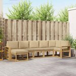 vidaXL Ensemble de canapés d'extérieur 7 Pièces Blanc et Beige Polyester