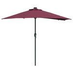 vidaXL Parasol de jardin Rouge bordeaux 294 x 150 x 223 cm tissu