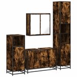 vidaXL Ensemble meubles salle de bain 4 Pièces chêne fumé bois ingénierie