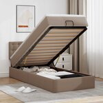 vidaXL Cadre de lit ottoman et matelas cappuccino 90x190 cm similicuir