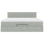 vidaXL Cadre de lit ottoman avec matelas gris clair 200x200 cm velours