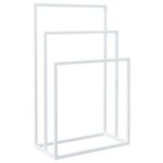 vidaXL Porte-serviettes sur pied Blanc 48x24x79 cm Fer