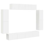 vidaXL Meuble TV 8 Pièces Blanc