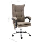 vidaXL Chaise de bureau de massage Taupe Tissu