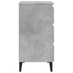 vidaXL Tables de chevet pieds en métal 2 Pièces Gris béton 40x35x69 cm