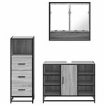 vidaXL Ensemble de meubles de salle de bain 3 Pièces Sonoma gris