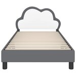 vidaXL Cadre de lit avec tête de lit Gris clair 90 x 200 cm PU