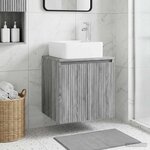 vidaXL Vanité de lavabo mural Sonoma gris 53 x 35 x 63 cm