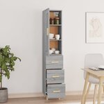 Vidaxl buffet haut sonoma gris 35x34x180 cm bois d'ingénierie