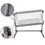 vidaXL Lit pour bébé avec matelas Gris clair Tissu de lin