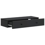 vidaXL Table d'appoint murale Noir 87 5 x 34 5 x 17 cm