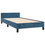 vidaXL Cadre de lit sans matelas bleu foncé 100x200 cm velours
