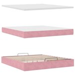VidaXL Cadre de lit ottoman avec matelas rose 180x200 cm velours