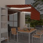 vidaXL Auvent automatique store capteur de vent LED Orange et marron