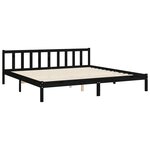 vidaXL Cadre de lit sans matelas noir 200x200 cm bois massif de pin