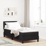 vidaXL Lit à ressorts avec matelas Noir 80 x 200 cm Velours