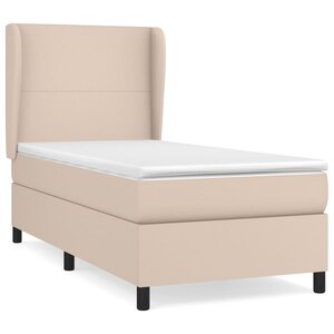 vidaXL Sommier à lattes de lit avec matelas Cappuccino 100x200 cm