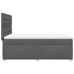 vidaXL Sommier à lattes de lit avec matelas Gris foncé 140x190cm Tissu