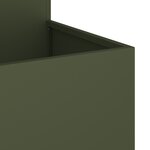 Bac de jardin vidaXL 100x100x60 cm Vert olive Acier