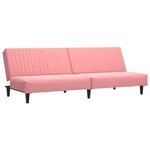 vidaXL Canapé-lit à 2 places rose velours