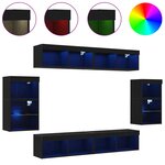 vidaXL Ensemble meuble TV 8 Pièces Chêne noir Bois d'ingénierie