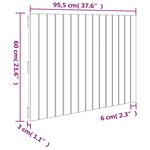 vidaXL Tête de lit murale Blanc 95 5x3x60 cm Bois massif de pin