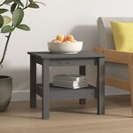 vidaXL Table basse Gris 45x45x40 cm Bois massif de pin