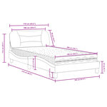vidaXL Lit avec matelas gris clair 100x200 cm tissu