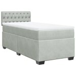 vidaXL Sommier à lattes de lit et matelas Gris clair 90x190 cm Velours