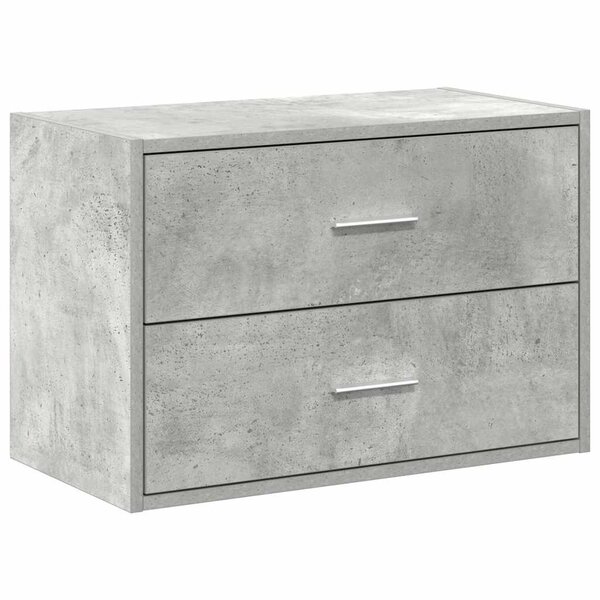 vidaXL Armoire avec 2 tiroirs gris béton 60x31x40 cm bois d'ingénierie