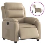 vidaXL Fauteuil inclinable électrique Cappuccino Similicuir
