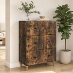 vidaXL Armoire à tiroirs Chêne fumé 66 x 34 5 x 90 cm