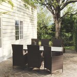 vidaXL Ensemble à manger d'extérieur 7Pièces avec coussins Résine tressée