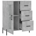 vidaXL Buffet gris béton 69 5x34x90 cm bois d'ingénierie