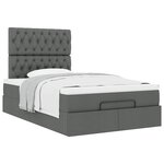 vidaXL Cadre de lit ottoman avec matelas gris foncé 120x190 cm tissu