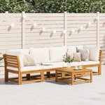 vidaXL Salon de jardin 4 Pièces avec coussins Bois d'acacia solide