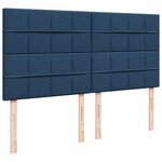 vidaXL Sommier à lattes de lit avec matelas Bleu 200x200 cm Tissu