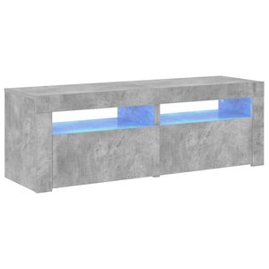 vidaXL Meuble TV avec lumières LED gris béton 120x35x40 cm