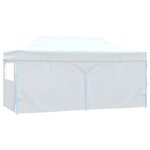 vidaXL Tente de réception pliable avec 4 parois 3x6 m Acier Blanc