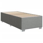 vidaXL Sommier à lattes de lit avec matelas Gris clair 90x200 cm Tissu