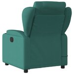 vidaXL Fauteuil inclinable de massage vert foncé tissu