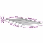 vidaXL Cadre de lit surélevé Marron 100 x 220 cm Bois massif en pin