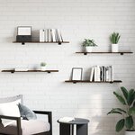 vidaXL Étagères murales 4Pièces chêne fumé 100x20x1 5cm bois d'ingénierie