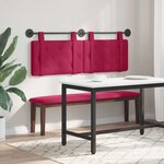 vidaXL Tête de lit suspendue Bordeaux Velours