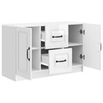 vidaXL Buffet Blanc brillant 89 x 34 5 x 57 cm Bois d'ingénierie
