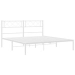 vidaXL Cadre de lit métal avec tête de lit blanc 135x190 cm