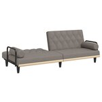 vidaXL Canapé-lit avec accoudoirs taupe tissu