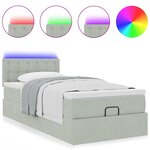 vidaXL Cadre de lit ottoman et matelas gris clair 100x200 cm velours