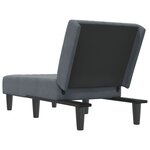 vidaXL Chaise longue gris foncé velours
