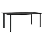 vidaXL Ensemble à dîner de jardin 7 Pièces Noir Rotin PVC